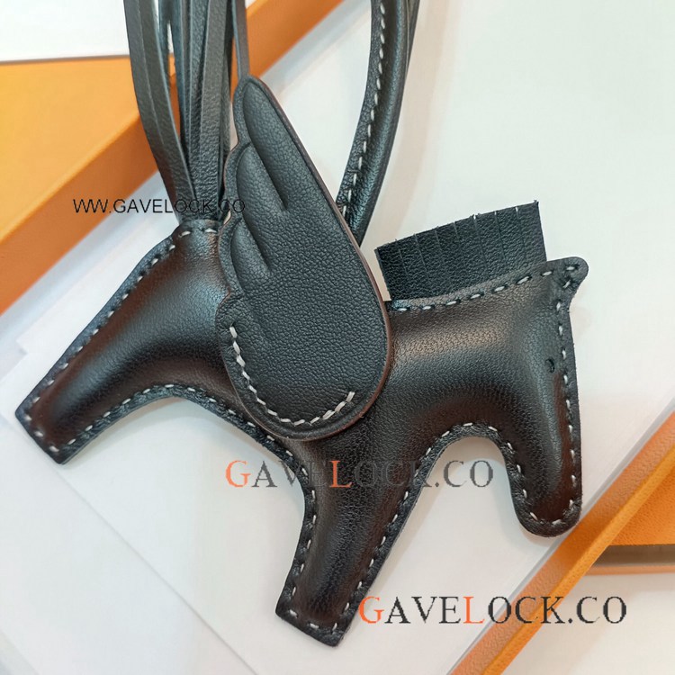 Copy Hermes Rodeo Pegasus Lambskin Leather So Black